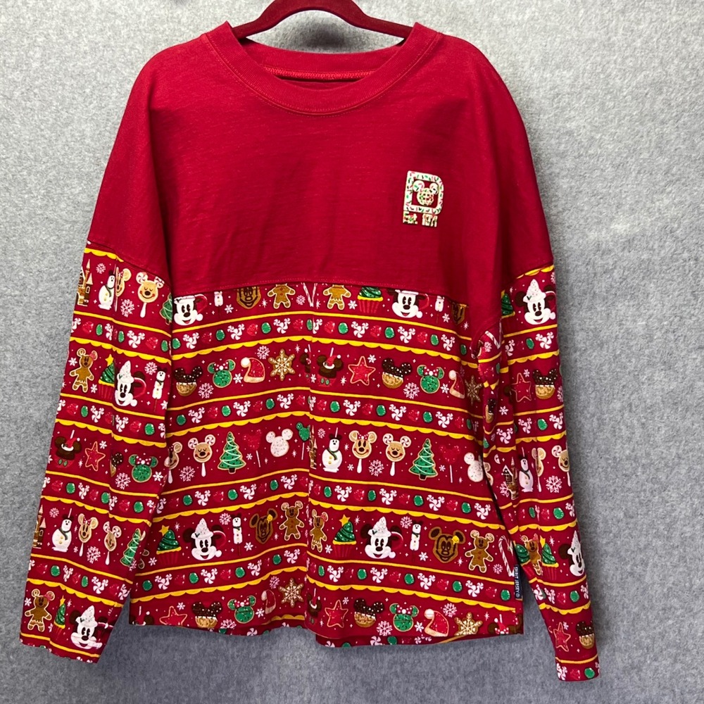 Disney World Spirit Jersey Christmas Gingerbread Kids‎ XL Mickey Mouse Holiday